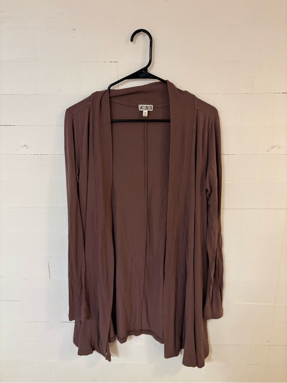 14th & Union Mocha Brown Open Front Cardigan Women’s Medium
